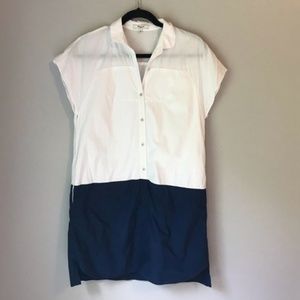 Madewell Color Block Collared Dress with pockets